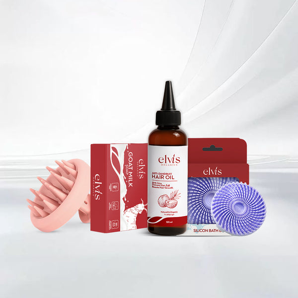 Full Bath Kit | Hair Oil + Scalp Massager + Bath Brush + Goat Milk Soap