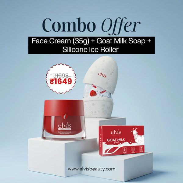 Overnight Glow Booster | Face Cream (35g) + Silicone Ice Roller + Goat Milk Soap