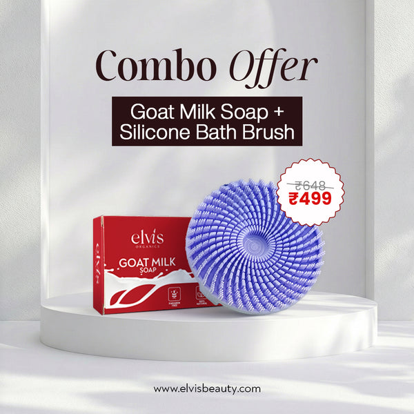 Silky Shower Set | Goat Milk Soap + Silicone Bath Brush