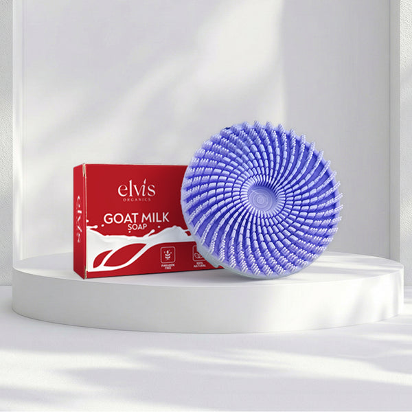 Silky Shower Set | Goat Milk Soap + Silicone Bath Brush
