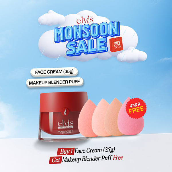 Monsoon Sale | Face Brightening Night Cream 35g + FREE Makeup Blender Puff